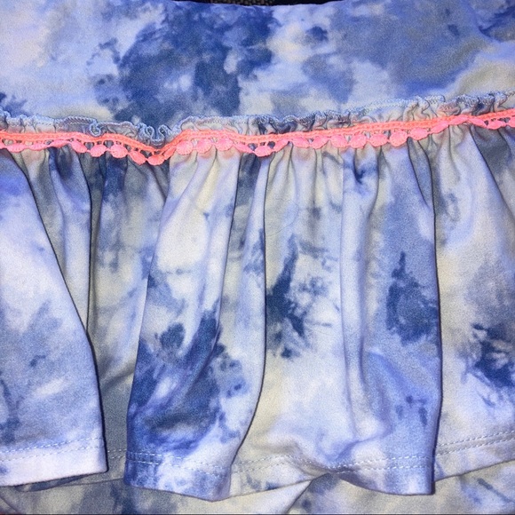 Wonder Nation Blue Tie Dye PomPom Ric Rac Short Sleeved Top/Coverup Size Med 7/8 - Picture 5 of 12